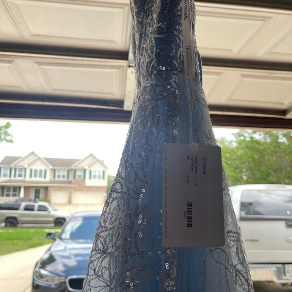 light blue with silver design prom dress, worn only once with no alterations ! - Picture 6 of 7